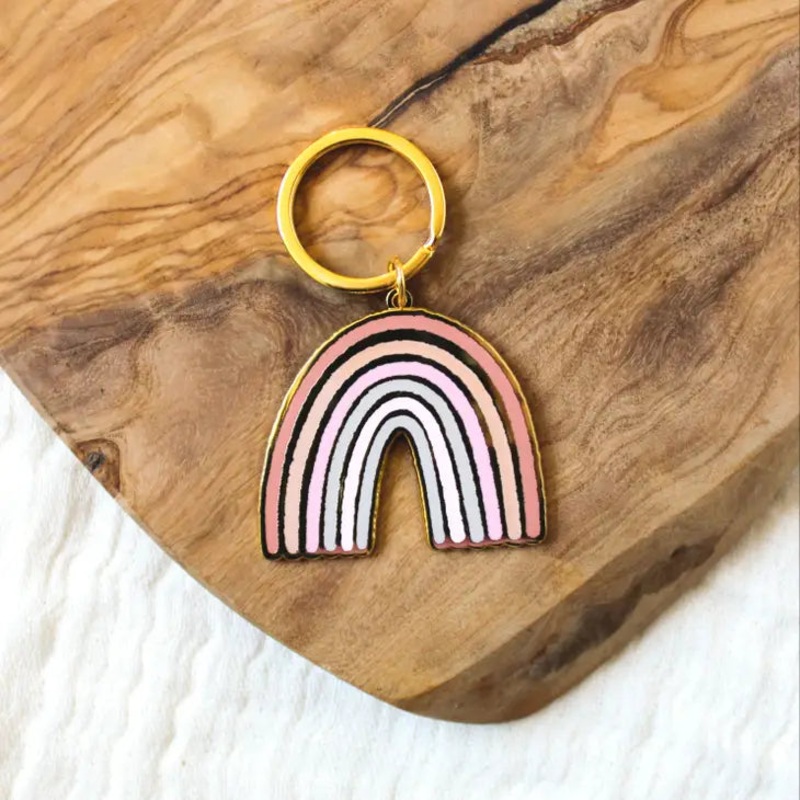 Pink Rainbow Keychain