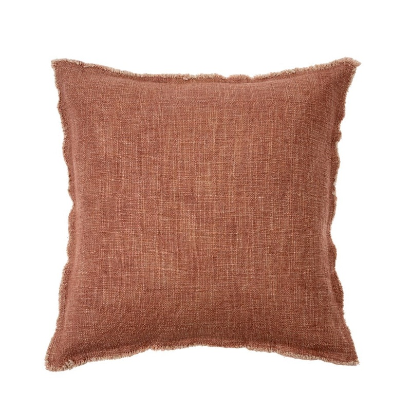 Selena Linen Pillow - Brick