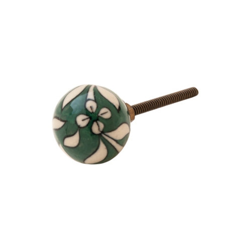 Small Green Painted Knob