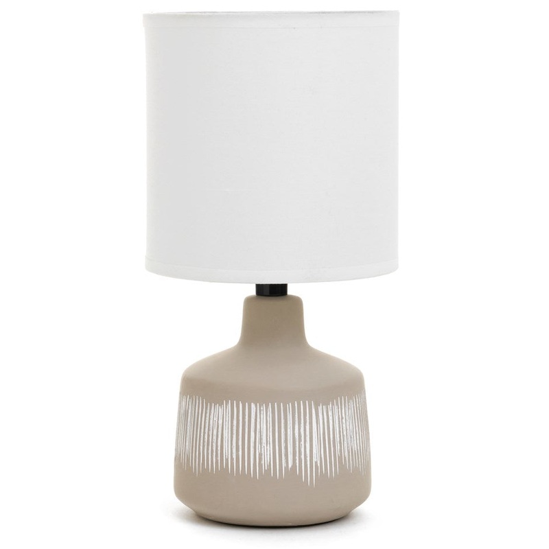 Taupe Etched Ceramic Table Lamp
