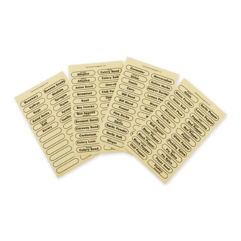 Clear Spice Jar Labels