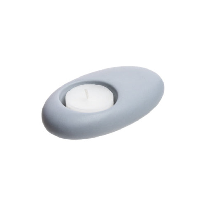 Oval Candle Holder - Grey