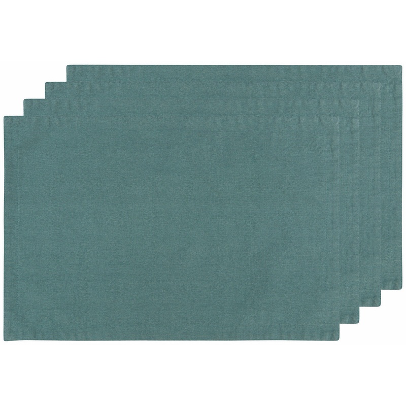 Stonewash Linen Placemat Set - Lagoon