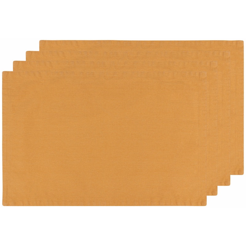 Stonewash Linen Placemat Set - Ochre