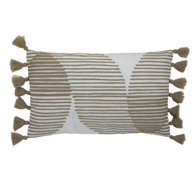 Stripes with Tassels Outdoor Pillow 12x 20"
