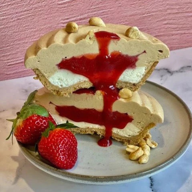 Gerties Strawberry Peanut Butter Pies