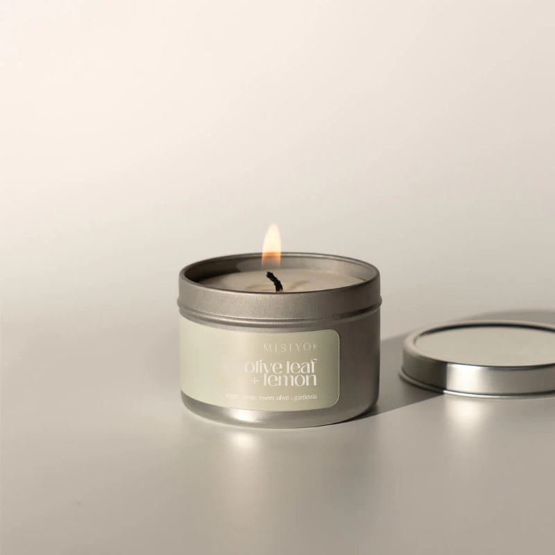 Misiyo Candle - 4oz Tin - Olive Leaf + Lemon
