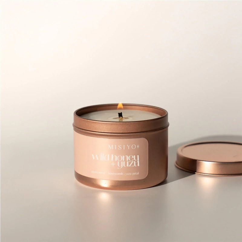 Misiyo Candle - 6oz Tin - Wild Honey + Yuzu