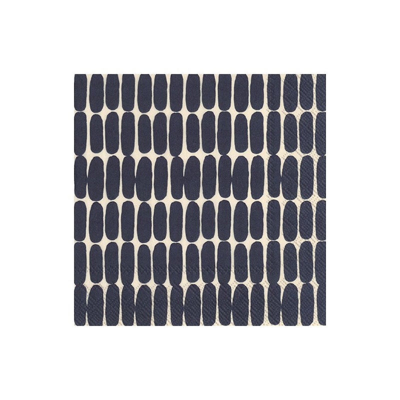 Marimekko Alku Linen Black Paper Napkins - Cocktail