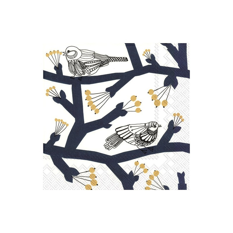 Marimekko Pakannen Dark Blue Paper Napkins - Lunch