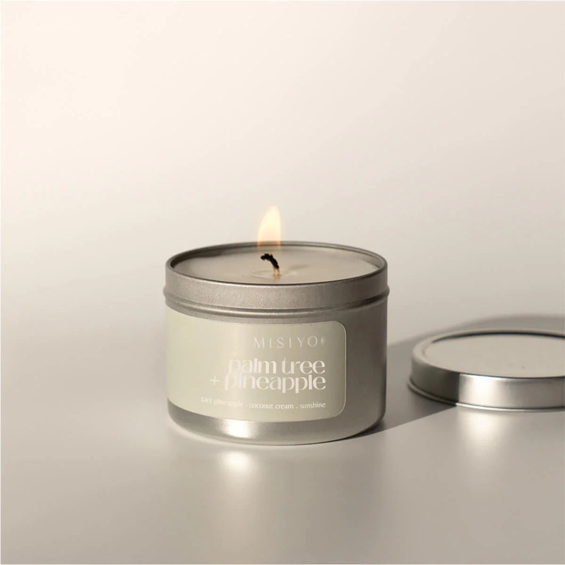 Misiyo Candle - 6oz Tin - Palm Tree + Pineapple