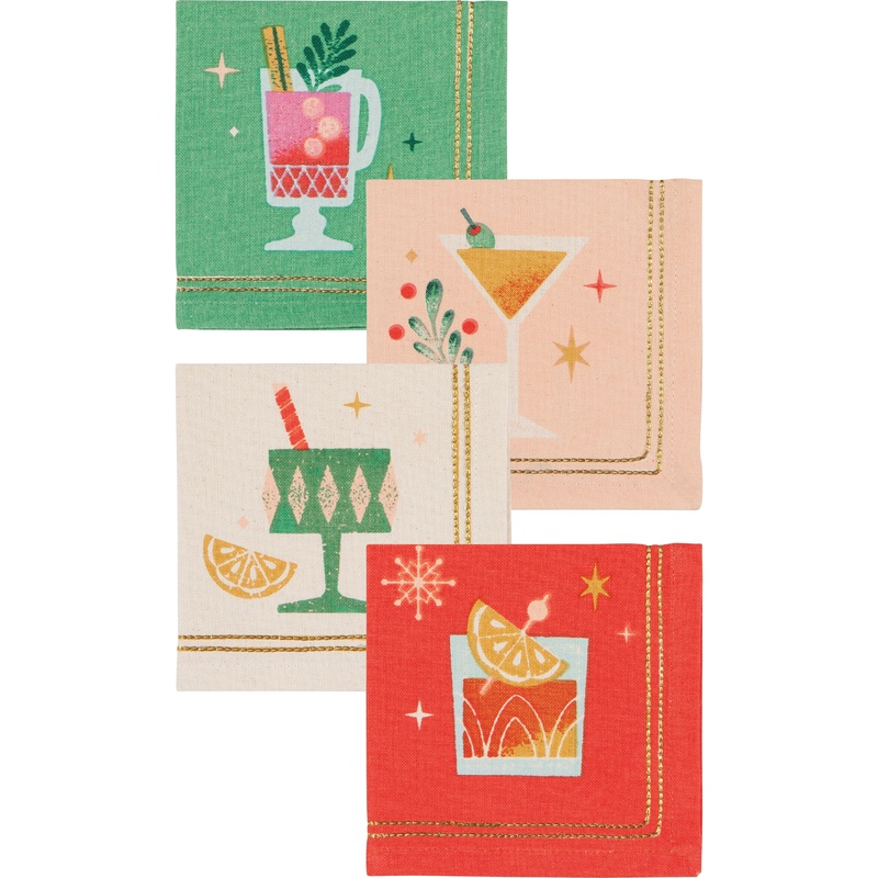 Cocktail Napkin Set - Spirits Bright