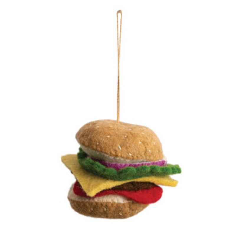 Felted Cheeseburger Ornament