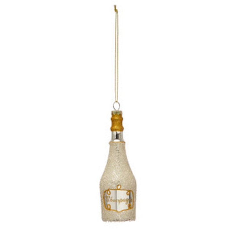 Gold Champagne Bottle Ornament