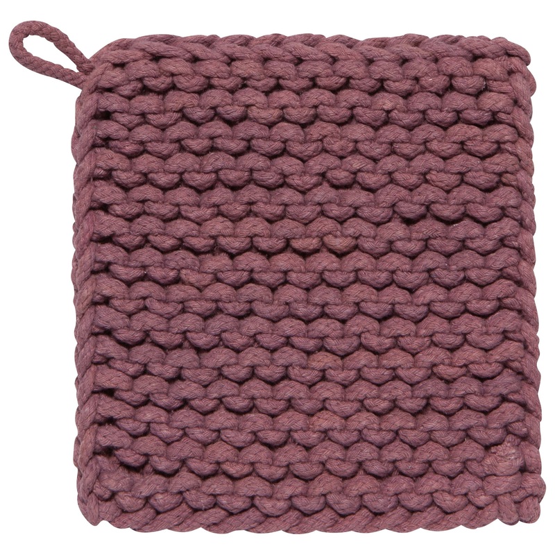 Knit Pot Holder - Ash Plum