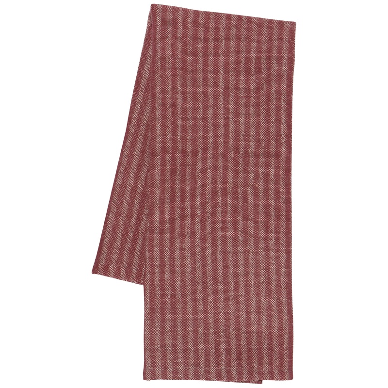 Linen Stripe Tea Towel - Wine