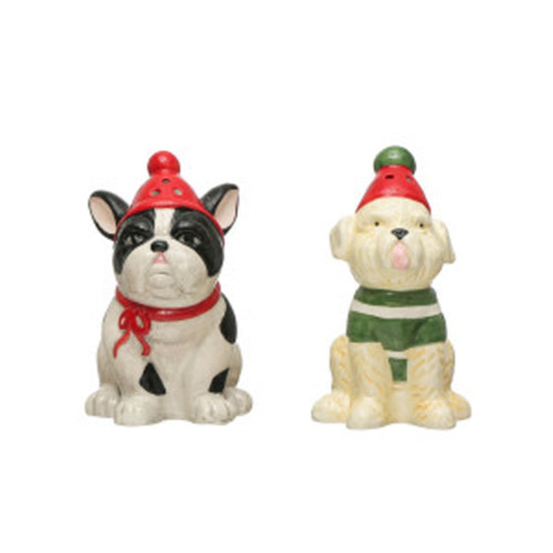 Winter Dog Salt & Pepper Shakers
