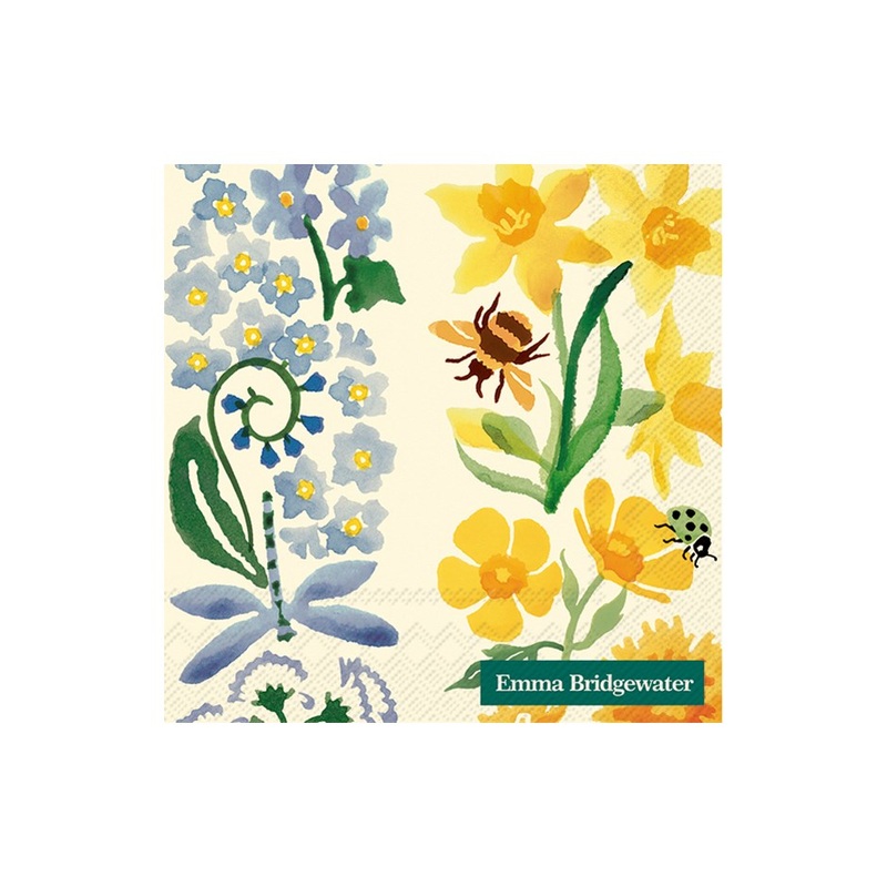 Cream Wildflowers Paper Napkins - Lunch