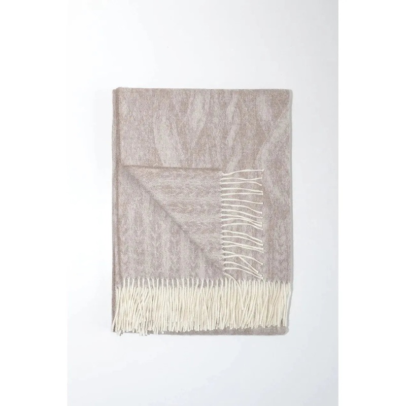 Entwine Taupe & Ivory Grey Alpaca Throw