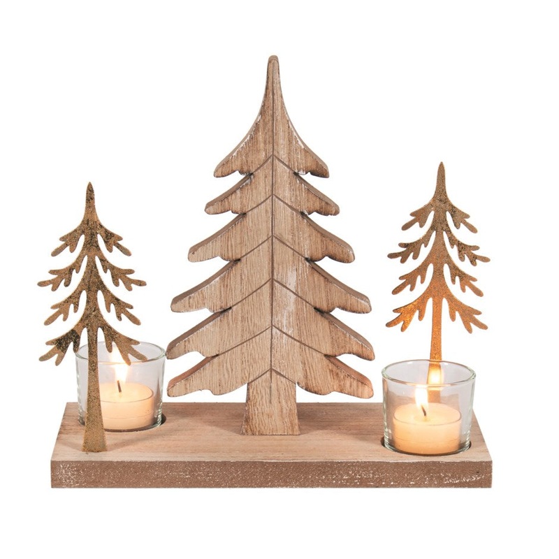 Gold Trees Tealight Holder