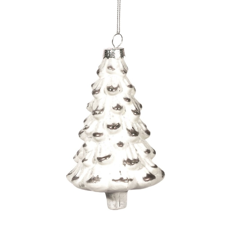 Grey Glass Tree Ornament