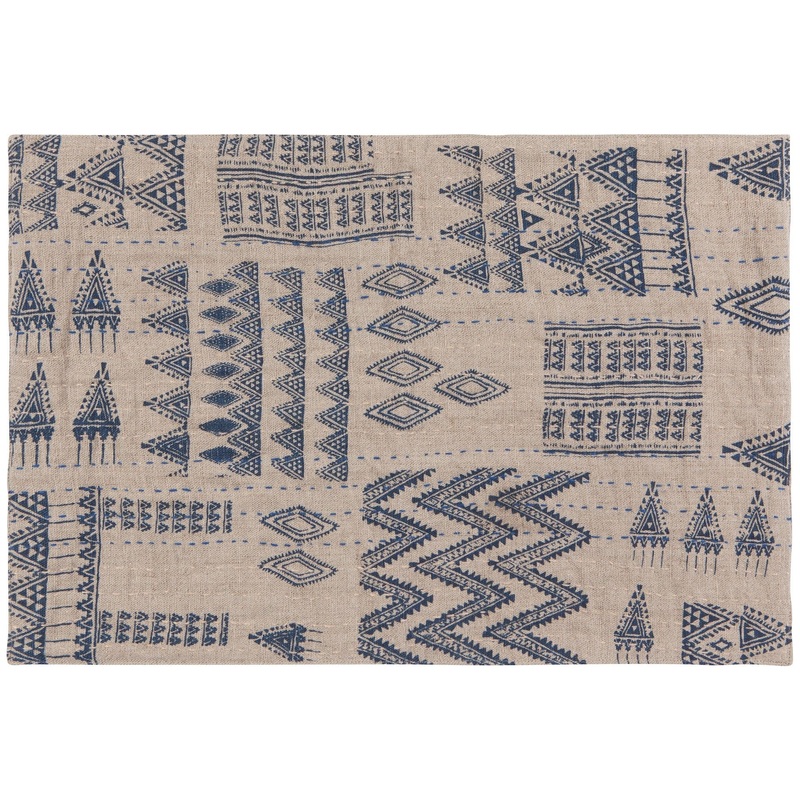 Linen Placemat - Kantha Enigma