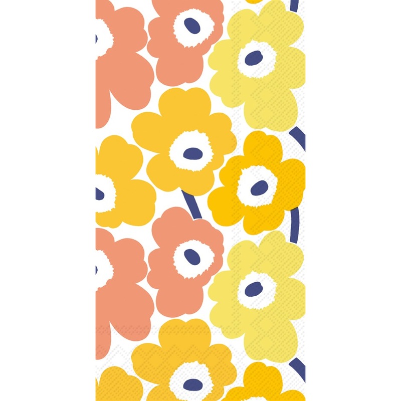 Mini Unikko Yellow Paper Napkins - Buffet / Dinner