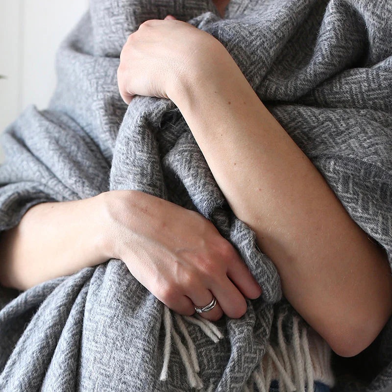 Oxford Charcoal Alpaca & Wool Throw