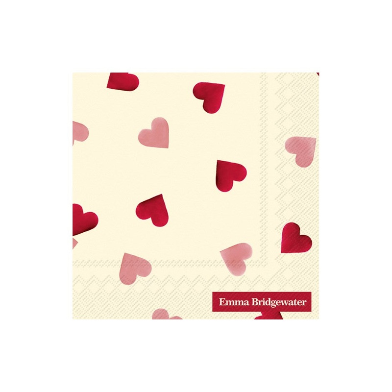 Pink Hearts Paper Napkins - Cocktail