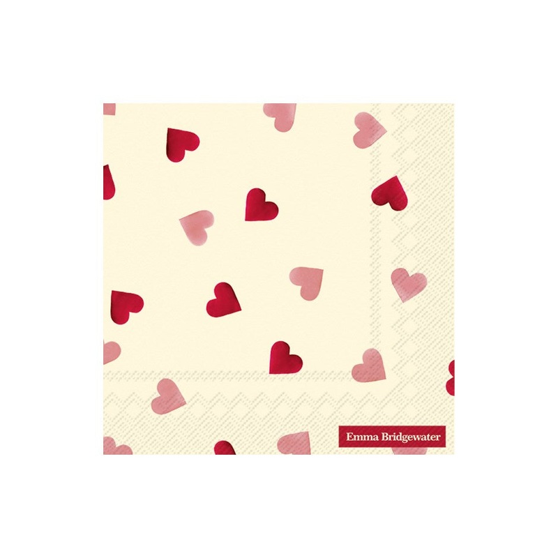 Pink Hearts Paper Napkins - Lunch