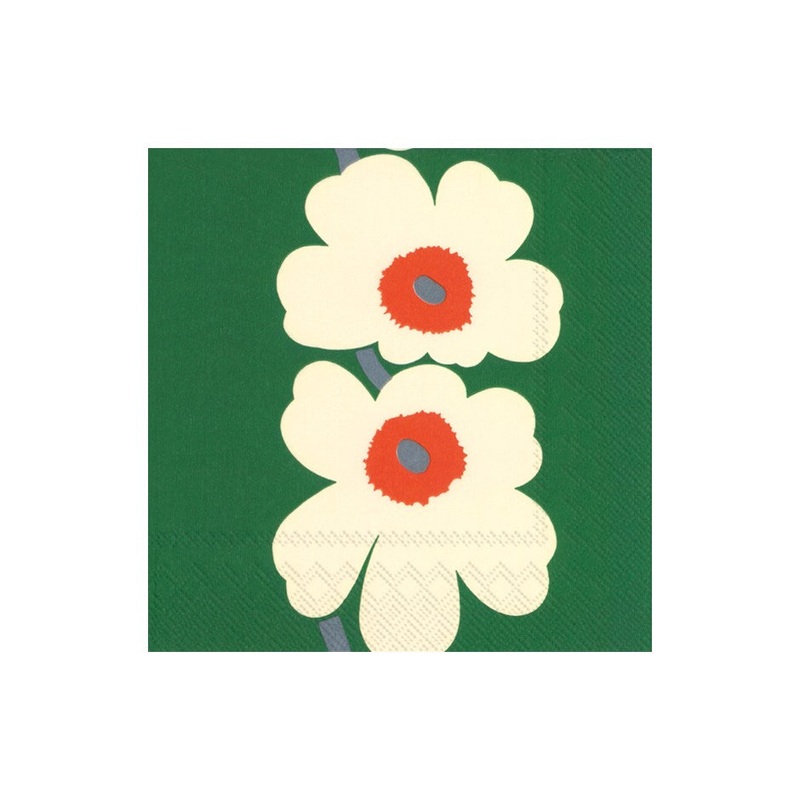 Unikko Green Paper Napkins - Lunch