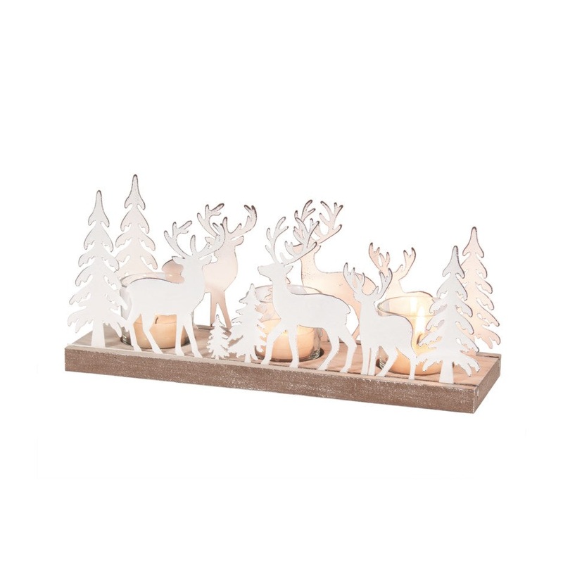White Deer Scape Candle Holder