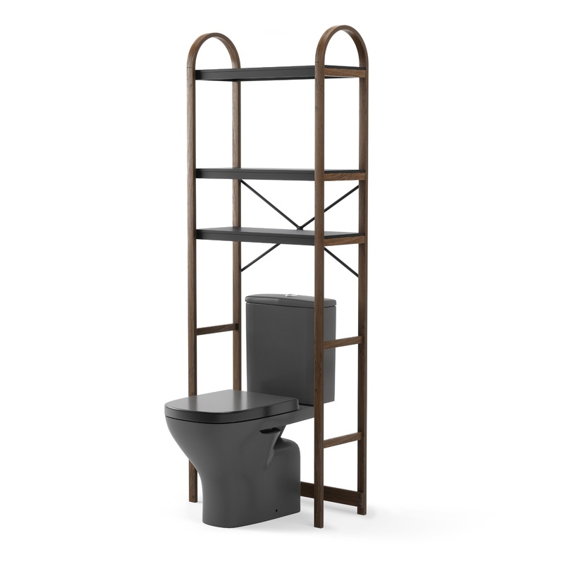 Bellwood Over Toilet Shelf - Black/Walnut