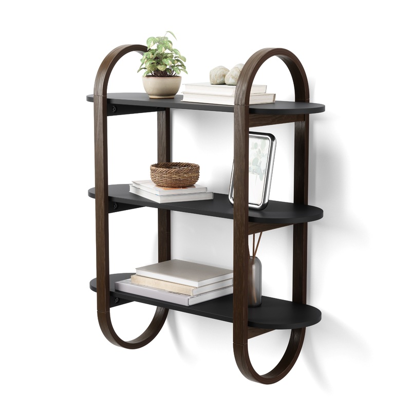 Bellwood Wall Shelf - Black/Walnut