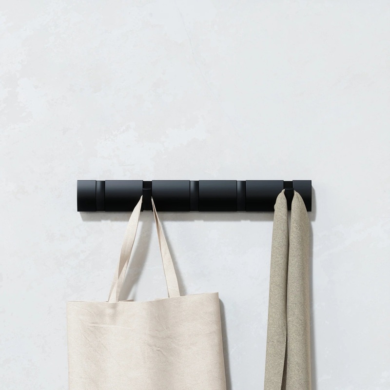 Flip 5 Wall Hooks - Black