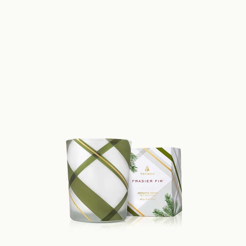 Frasier Fir Frosted Plaid 2oz Votive