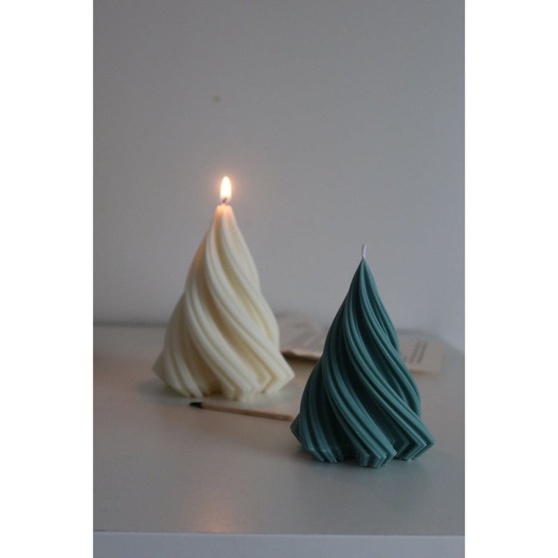 Large Dark Green Christmas Tree Candle