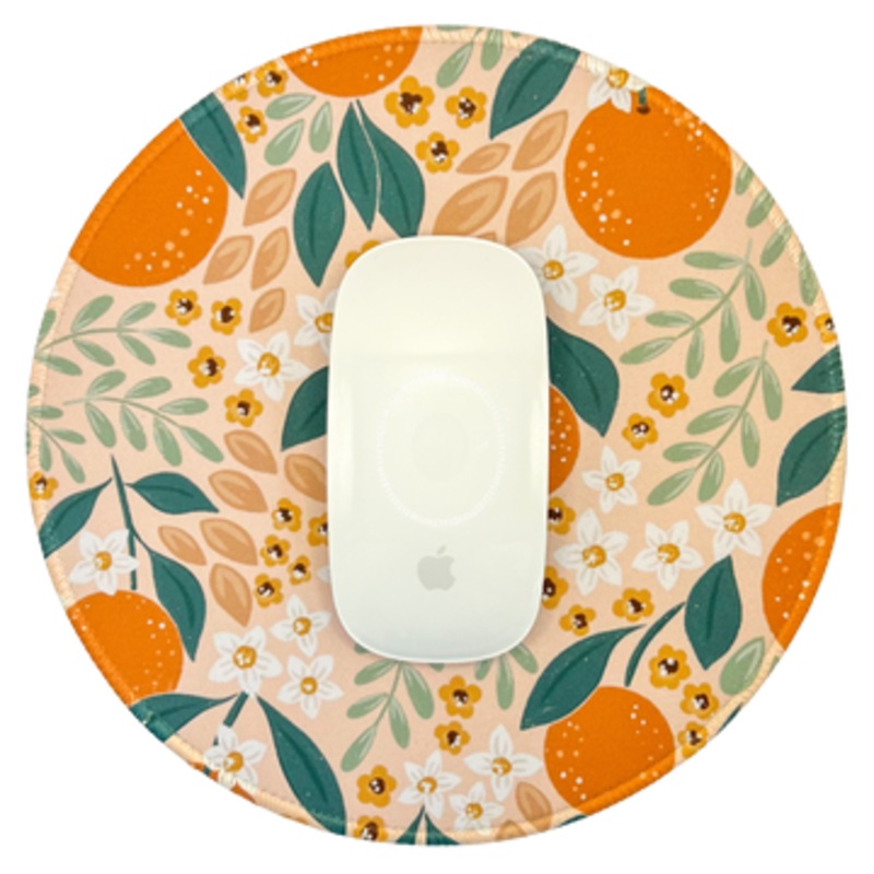Orange Floral Mousepad