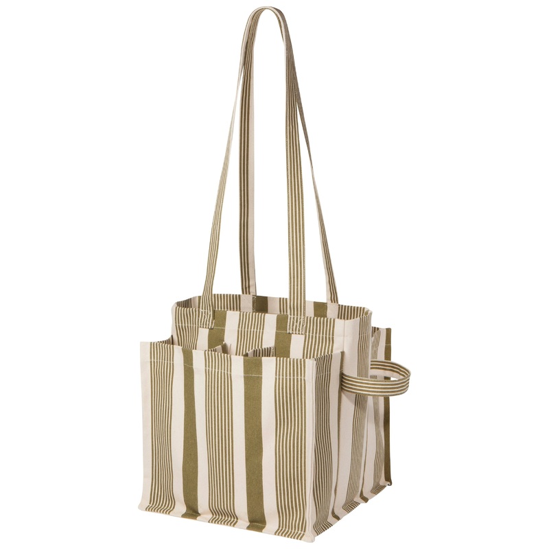 Shopping Tote - Sage Stripe