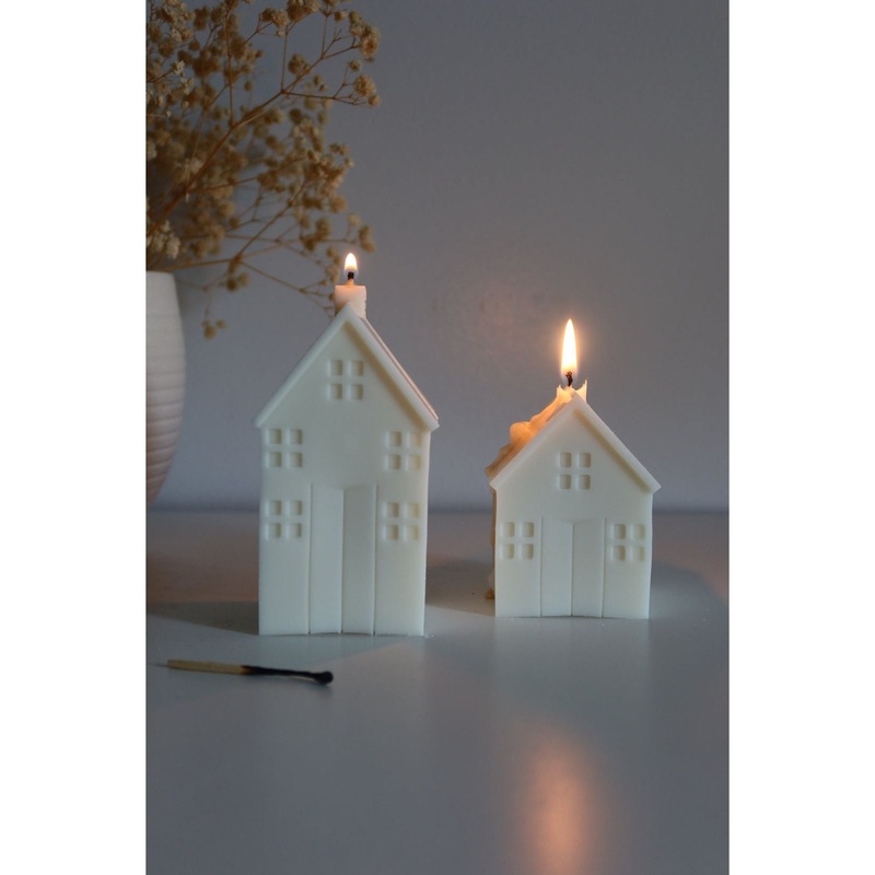Short House Shaped Candle