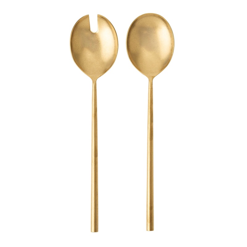Tides Salad Servers - Tumbled Gold