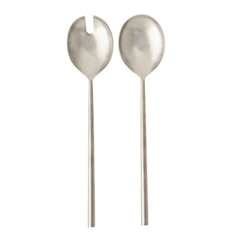 Tides Salad Servers - Tumbled Stainless