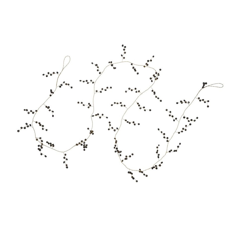 Beaded Berry Garland - Charcoal