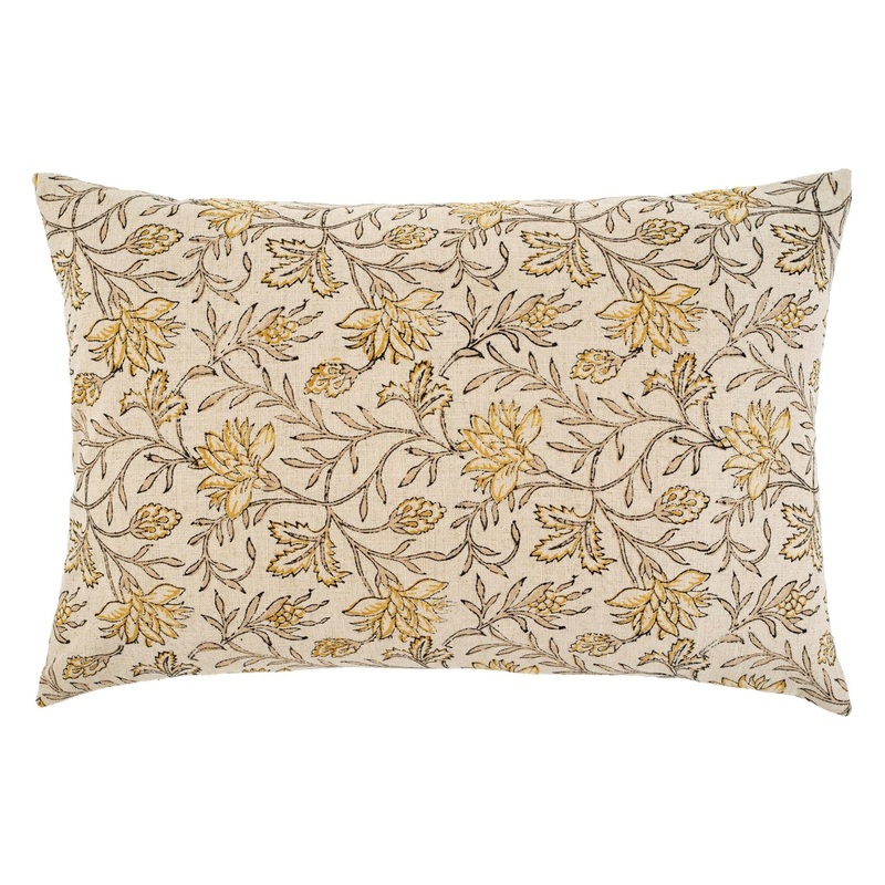 Carolina Block Print Pillow Yellow - 16x24"