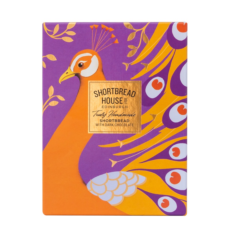 Dark Chocolate Shortbread - Peacock Gift Box