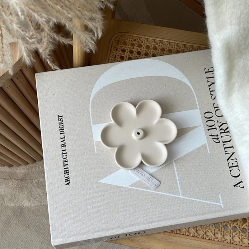 Flower Incense Stick Holder - Light Beige