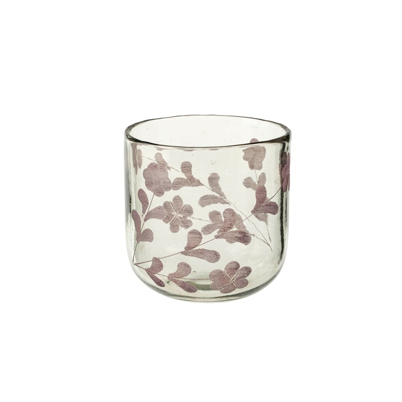 Large Lilac Etched Vase