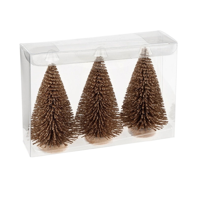 Mini Gold Sparkle Trees Set