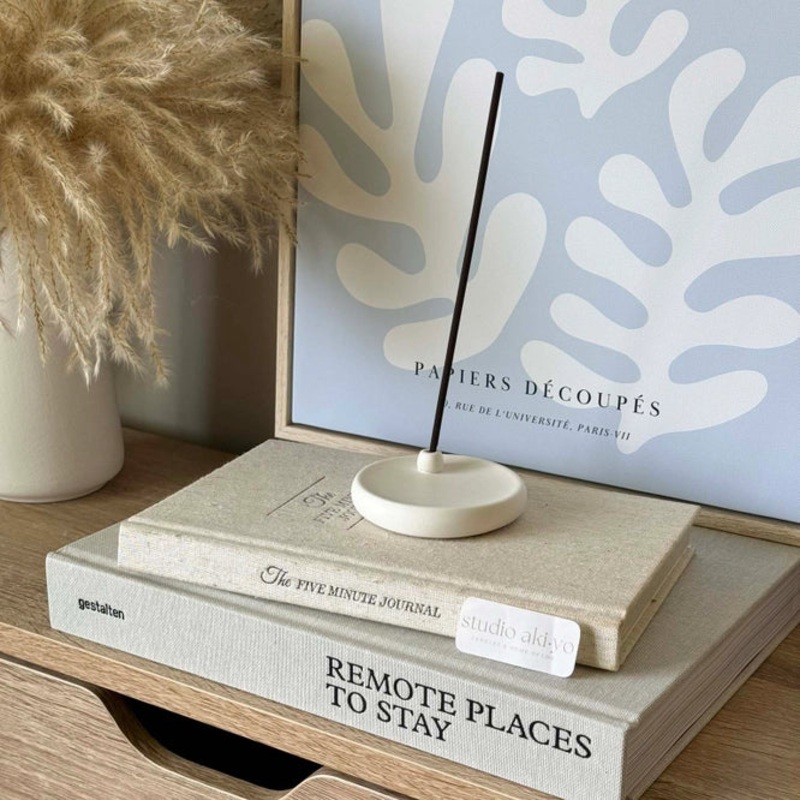 Round Incense Holder - Light Beige