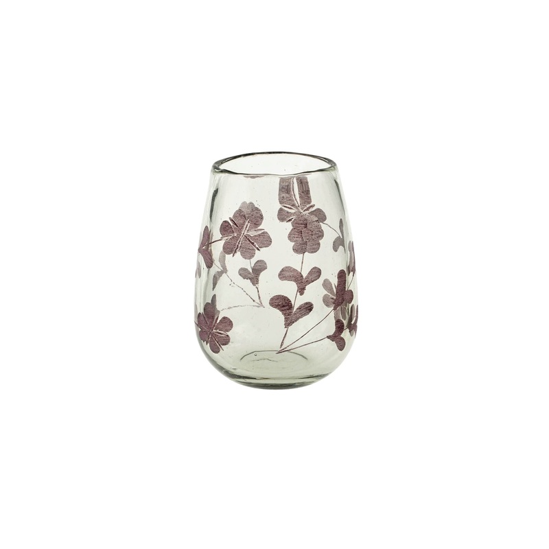 Small Lilac Etched Vase